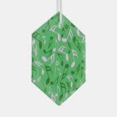 Muzieknoten Groen Glas Ornament (Voorkant Rechts)