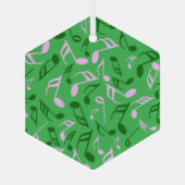 Muzieknoten Groen Glas Ornament (Achterkant)