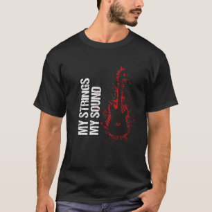 Muzieknoten Guitar. Mijn kletsen, mijn geluid. T-shirt