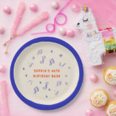 Muzieknoten Handgetekende Illustraties 40e Verjaar Papieren Bordje (Feest)