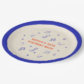 Muzieknoten Handgetekende Illustraties 40e Verjaar Papieren Bordje (Gekanteld)