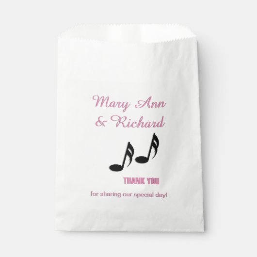 Muzieknoten Hartelijk dank Bedankzakje (Voorkant)