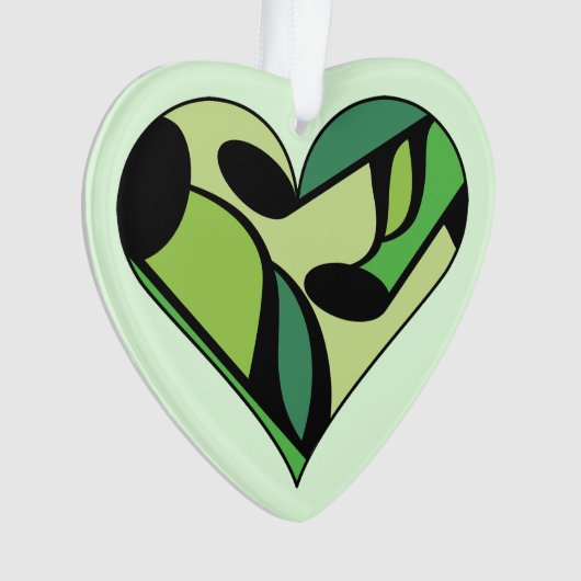 Muzieknoten Heart Ornament (voorkant)