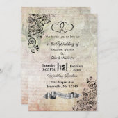 Muzieknoten Hearts Weddenschap Kaart (Voorkant / Achterkant)