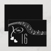 Muzieknoten Huwelijk Tafel Nummerkaart Kaart (Voorkant / Achterkant)