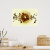 Muzieknoten illustratie poster (Keuken)