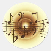 Muzieknoten illustratie ronde sticker (Voorkant)