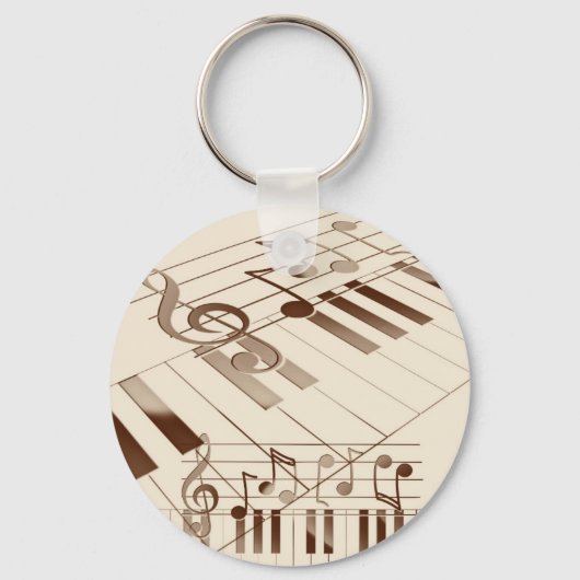 Muzieknoten illustratie sleutelhanger (Voorkant)