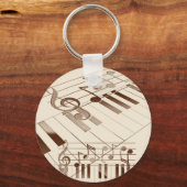 Muzieknoten illustratie sleutelhanger (Voorkant)