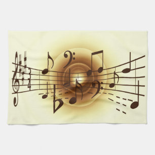 Muzieknoten illustratie theedoek