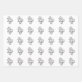 Muzieknoten in Black Glitter Inpakpapier Vel (Voorkant 3)