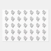 Muzieknoten in Black Glitter Inpakpapier Vel (Voorkant 2)