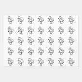 Muzieknoten in Black Glitter Inpakpapier Vel (Voorkant)