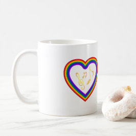Muzieknoten in de regenboog koffiemok