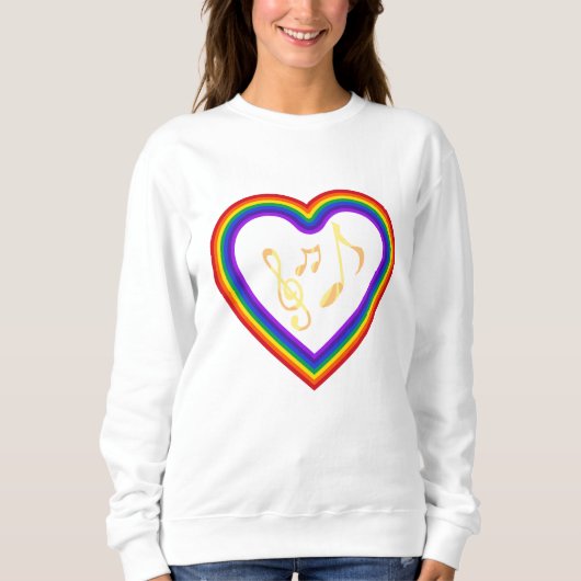 Muzieknoten in de regenboog, T-shirt (Voorkant)