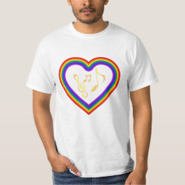 Muzieknoten in de regenboog, T-shirt