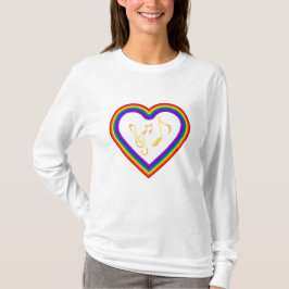 Muzieknoten in de regenboog, T-shirt