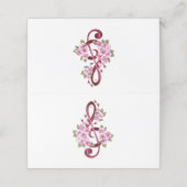 Muzieknoten in de sopraanklef met Sakura-bloemen Klantenkaartje (Buitenkant ongevouwen)