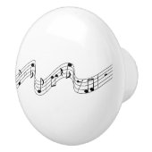 Muzieknoten in een golvende lijn keramische knop (Rechts)