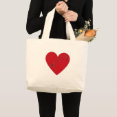 Muzieknoten in het hart, boodschappentas grote tote bag (Voorkant (product))