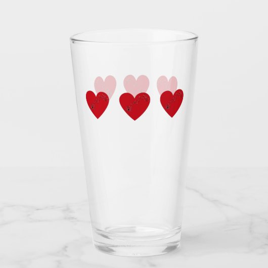 Muzieknoten in het hart, Glass Cup Glas (Voorkant)