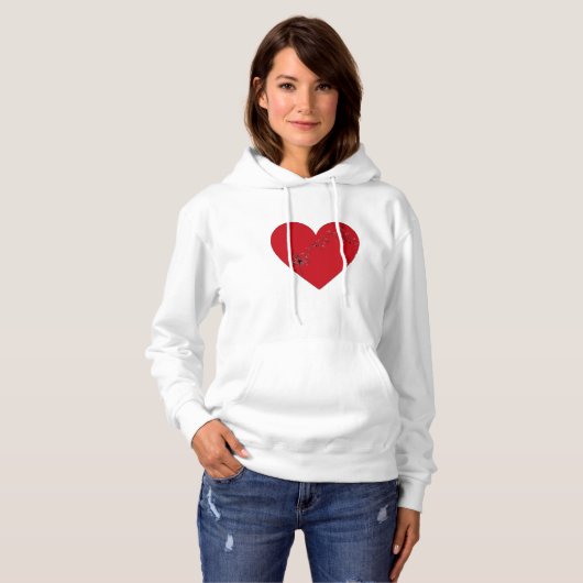 Muzieknoten in het hart hoodie (Voorkant volledig)