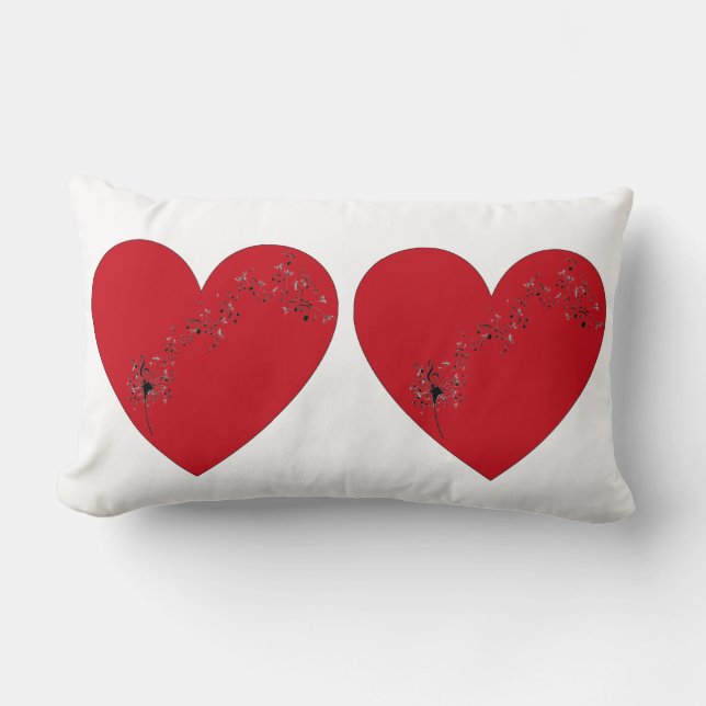 Muzieknoten in het hart, Sierkussen Kussen (Voorkant)