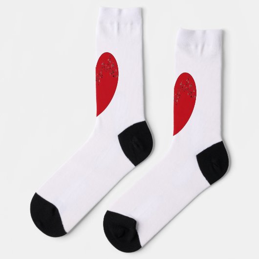 Muzieknoten in het hart sokken (Links)