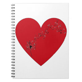 Muzieknoten in het hart, Spiral Photo Notitieboek