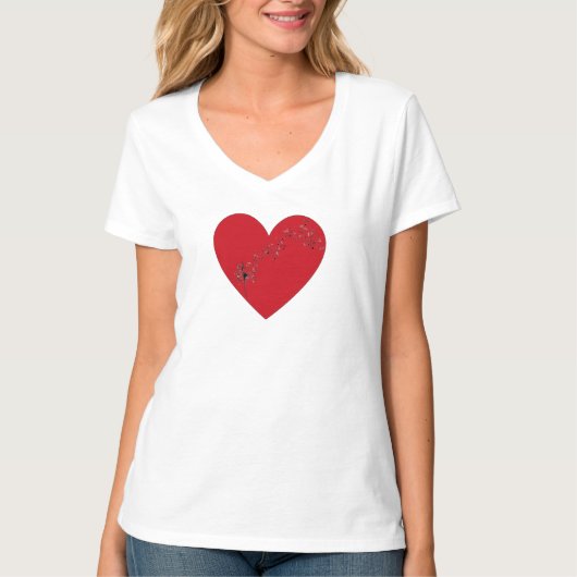 Muzieknoten in het hart, T-Shirt (Voorkant)