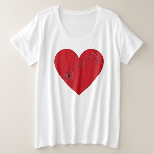 Muzieknoten in het hart, T-Shirt (Design voorkant)