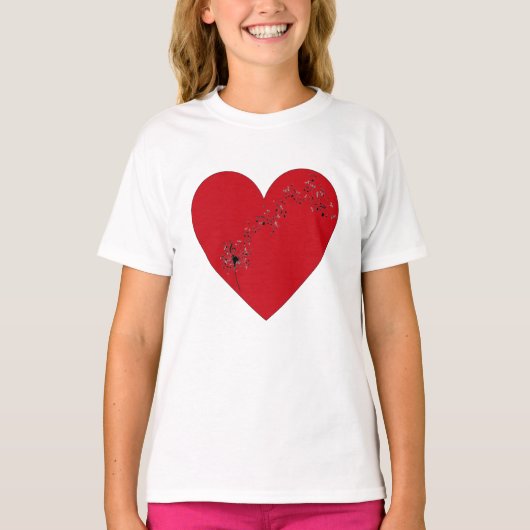 Muzieknoten in het hart, T-Shirt (Voorkant)