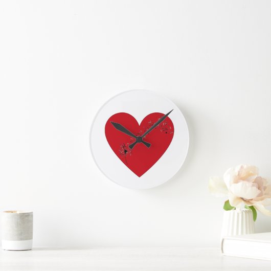 Muzieknoten in het hart, Wall Clock Ronde Klok (Huis)