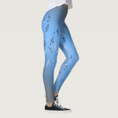 Muzieknoten in het maanlicht blauw leggings (Rechts)