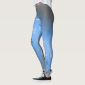 Muzieknoten in het maanlicht blauw leggings (Links)