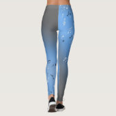 Muzieknoten in het maanlicht blauw leggings (Achterkant)
