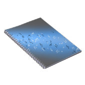 Muzieknoten in het maanlicht blauw notitieboek (Rechterzijde)