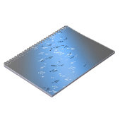 Muzieknoten in het maanlicht blauw notitieboek (Linkerzijde)