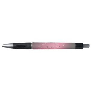 Muzieknoten in het maanlicht roze pen