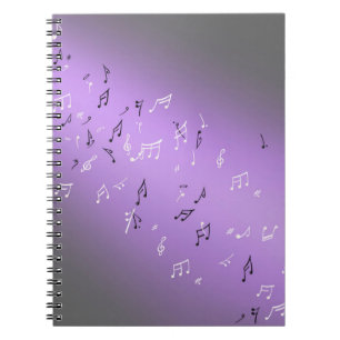 Muzieknoten in het Moonlight Lila Notitieboek