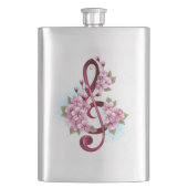 Muzieknoten in sopraan sleutel met Sakura bloemen Flacon (Voorkant)