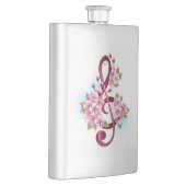 Muzieknoten in sopraan sleutel met Sakura bloemen Flacon (Rechts)