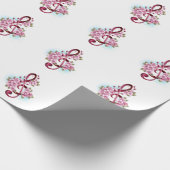 Muzieknoten in vioolsleutel met Sakura bloemen Cadeaupapier (Hoek)