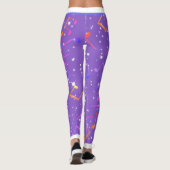 Muzieknoten (Jouw naam) over ultraviolet Leggings (Achterkant)