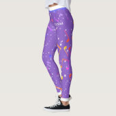Muzieknoten (Jouw naam) over ultraviolet Leggings (Links)