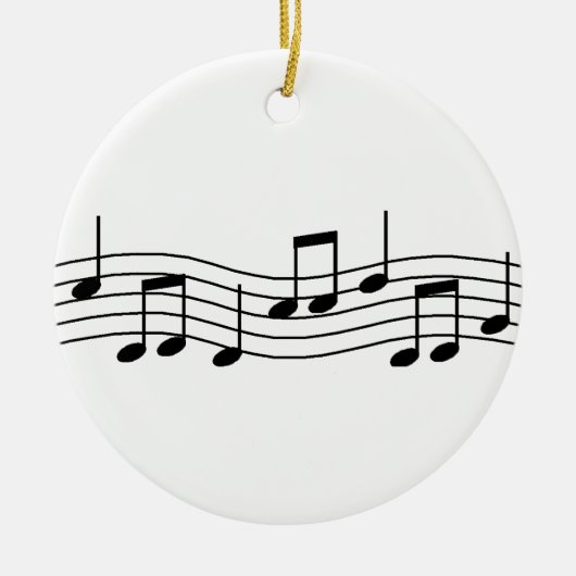 Muzieknoten Keramisch Ornament (Voorkant)