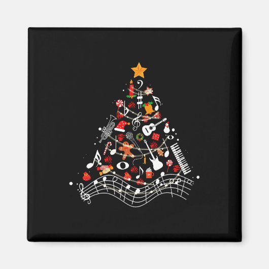 Muzieknoten kerstboom Musical Teacher Music X Magneet (Voorkant)