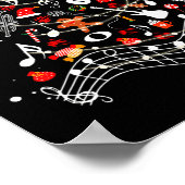 Muzieknoten kerstboom Musical Teacher Music X Poster (Hoek)