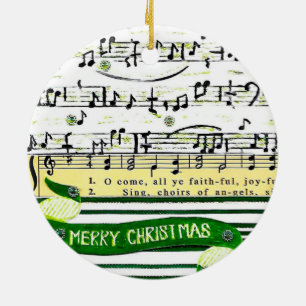 muzieknoten kerstboomversiering keramisch ornament