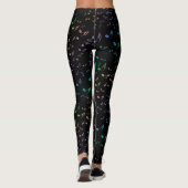 muzieknoten kerstlampjes op zwarte Leggings (Achterkant)